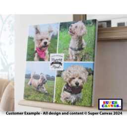 Dog Puppy Custom Pet Portrait 4 Picture Photo Frame Wall Art Framed Canvas Print Personalised Mum New Birthday Gift From - thumbnail 2