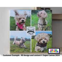 Dog Puppy Custom Pet Portrait 4 Picture Photo Frame Wall Art Framed Canvas Print Personalised Mum New Birthday Gift From - thumbnail 1