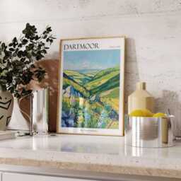 Dartmoor England Travel Poster Vintage Style Wall Art - thumbnail 2