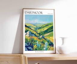 Dartmoor England Travel Poster Vintage Style Wall Art - thumbnail 1