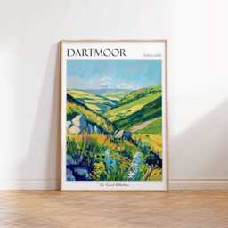 Dartmoor England Travel Poster Vintage Style Wall Art - thumbnail 3
