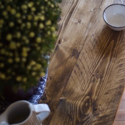 Reclaimed Wood Dining Table With Steel Legs, Space Saving Kitchen - thumbnail 3