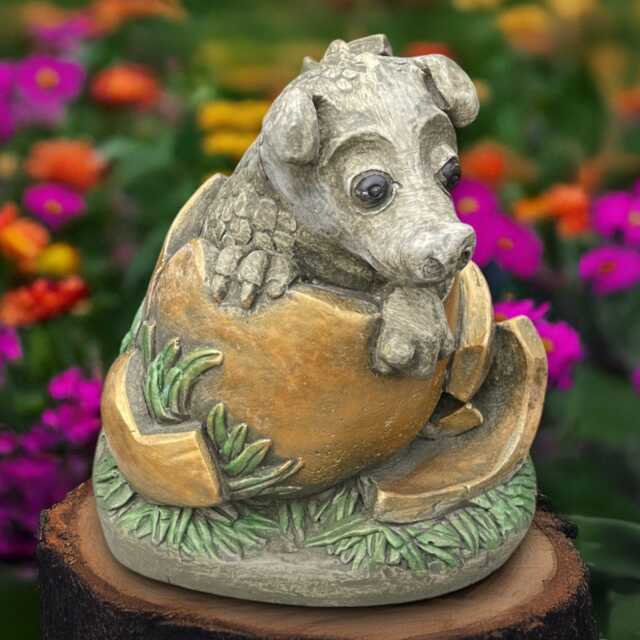 Stone Dragon Statue Concrete Baby Figurine Outdoor Animal Decoratuin Cement Wildlife Ornament Handmade Lover Gift Yard Art - image 1