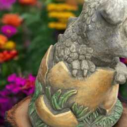 Stone Dragon Statue Concrete Baby Figurine Outdoor Animal Decoratuin Cement Wildlife Ornament Handmade Lover Gift Yard Art - thumbnail 4