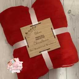 Personalised Baby Blanket With Wooden Gift Tag For Christmas , Embroidered, Personalized Baby Gift - thumbnail 2
