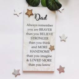 Inspirational Plaque For A Special Dad - Always Remember You Are Braver Than Think Wooden Gift - thumbnail 3