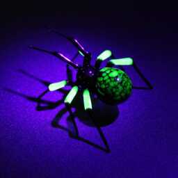 Uranium Glass Spider Surprise Vaseline Figurine Uv Black - thumbnail 2
