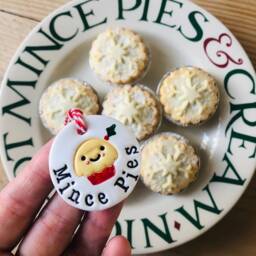 Handmade Mince Pie Design Christmas Decoration - Clay, Personalised, Tree, Eve - thumbnail 1