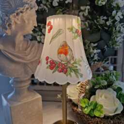 Cordless Touch Lamp Beautiful Decoupaged Bird & Berry Usb Rechargeable Table Lamp. Lamp.hand Decorated.four Base Colours