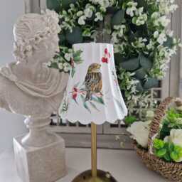 Cordless Touch Lamp Beautiful Decoupaged Bird & Berry Usb Rechargeable Table Lamp. Lamp.hand Decorated.four Base Colours - thumbnail 4