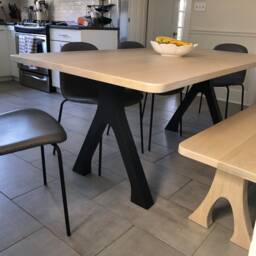 "28"" Metal Table Legs, A Steel Base, Width 24"", Height 26"" - 30" - thumbnail 3