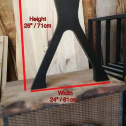 "28"" Metal Table Legs, A Steel Base, Width 24"", Height 26"" - 30" - thumbnail 2