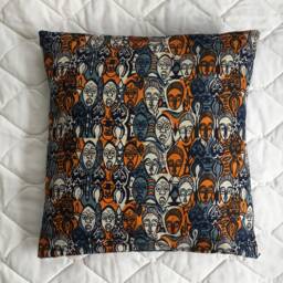 African Tribal Masks Decorative Throw Pillow - thumbnail 1
