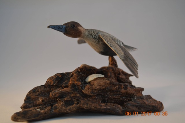 Livanbirds, Duck in Flight, Carved Bird, Art, Duck, Bird Sculpture, Carvings, Waterfowl, Feathers, Gift, Art & Collectables - image 1