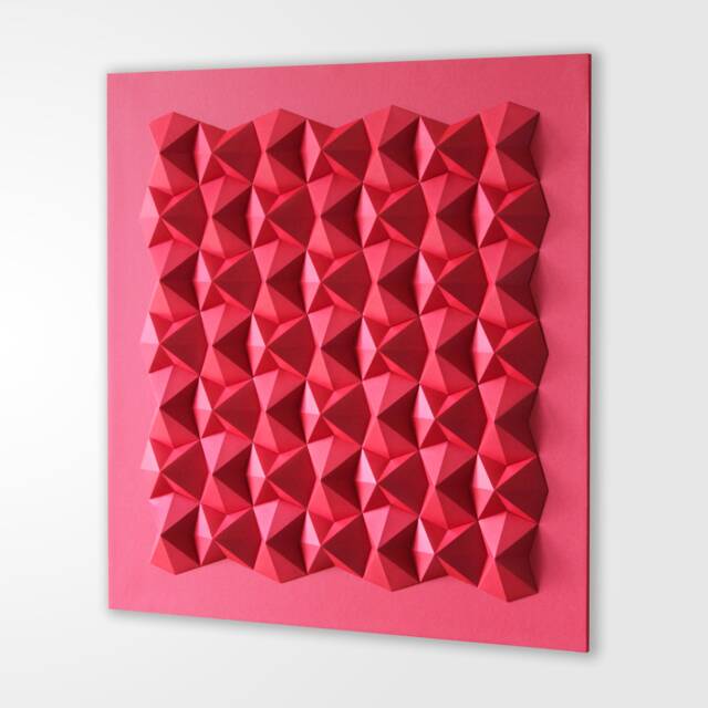 Red Wall Sculpture Interlocking Paper - image 1