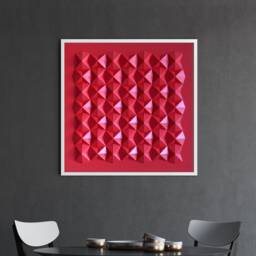 Red Wall Sculpture Interlocking Paper - thumbnail 4