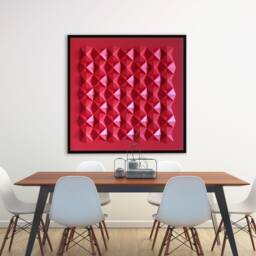 Red Wall Sculpture Interlocking Paper - thumbnail 3