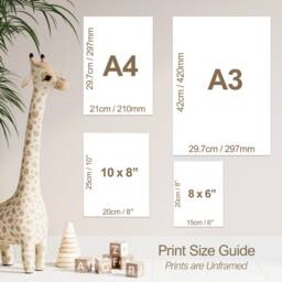 Safari Nursery Prints Lion, Elephant, Personalised Name Art - Sage Beige - thumbnail 4