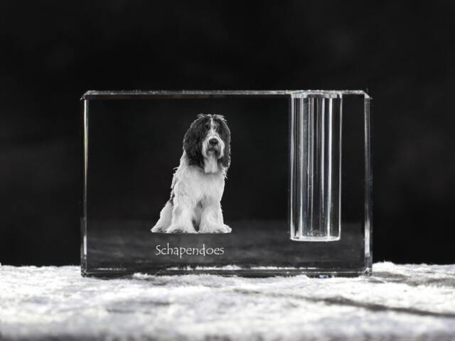 Schapendoes, Crystal Pen Holder With Dog, Souvenir, Decoration, Limited Edition, Collection - image 1