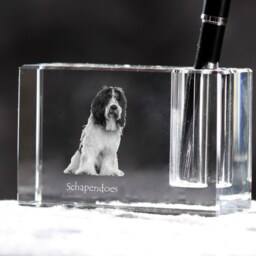 Schapendoes, Crystal Pen Holder With Dog, Souvenir, Decoration, Limited Edition, Collection - thumbnail 2