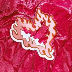 Flaming Heart Mirror - Baby Pink & Brown - thumbnail 3