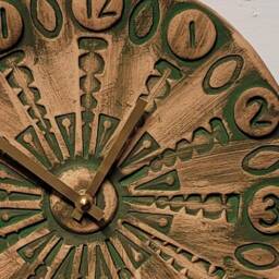 Hand Made Circular Round Matt Green Natural Ceramic Wall Clock Quartz 25.5 cm Diam - thumbnail 2