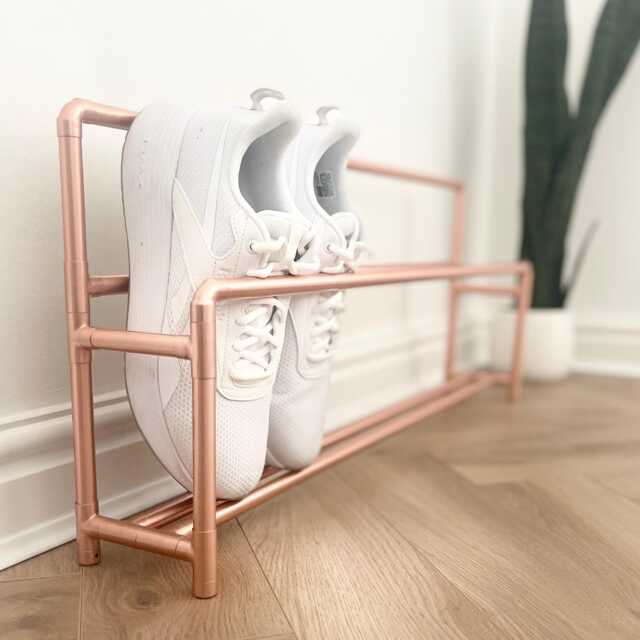 Bare Copper Shoe Rack Space-Saving Storage - image 1
