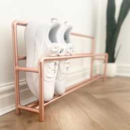 Bare Copper Shoe Rack Space-Saving Storage - thumbnail 1
