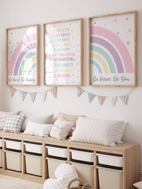 Set Of 3 Girls Bedroom Prints, Positive Affirmation Posters, Motivational Inspirational Wall Art - image 1