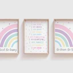 Set Of 3 Girls Bedroom Prints, Positive Affirmation Posters, Motivational Inspirational Wall Art - thumbnail 2