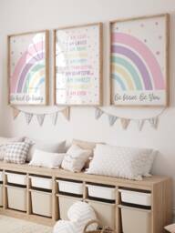 Set Of 3 Girls Bedroom Prints, Positive Affirmation Posters, Motivational Inspirational Wall Art - thumbnail 1