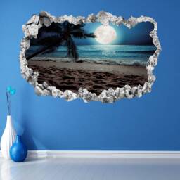 Tropical Beach Palm Tree Moon Wall Decal Sticker Mural Poster Print Art Home Office Decor Kp25 - thumbnail 3