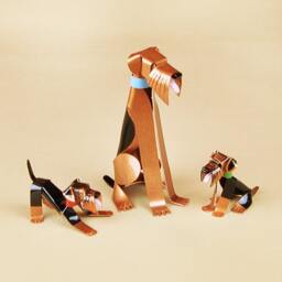Airedale Terrier Handmade Copper Sculpture, Collectible Miniature Figurine - thumbnail 3