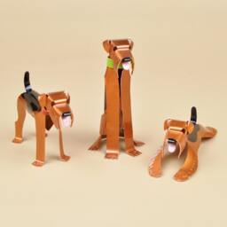 Airedale Terrier Handmade Copper Sculpture, Collectible Miniature Figurine - thumbnail 2
