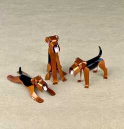 Airedale Terrier Handmade Copper Sculpture, Collectible Miniature Figurine - thumbnail 1