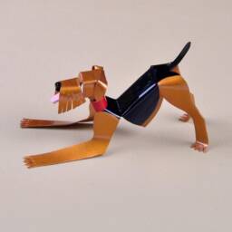 Airedale Terrier Handmade Copper Sculpture, Collectible Miniature Figurine - thumbnail 4