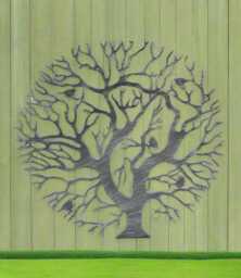 Tree Of Life Silver With A Black Touch Wall Art For Outdoors & Indoors 40cm - thumbnail 1