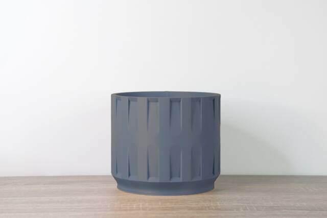 "Colosseum Planter With Drainage & Saucer in Stone Blue, Unique 3D-Printed Plant Pot, Small To Large Sizes 4"" 5"" 6"" 7"" 8" - image 1