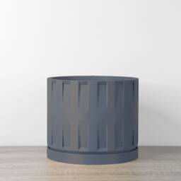 "Colosseum Planter With Drainage & Saucer in Stone Blue, Unique 3D-Printed Plant Pot, Small To Large Sizes 4"" 5"" 6"" 7"" 8" - thumbnail 2