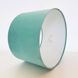 Light Mint Green Lampshade in Velvet With White Lining - thumbnail 2