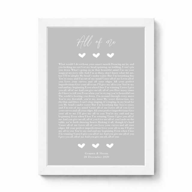 Personalised Song Lyric Print, First Dance Wedding Gift - Custom Wall Art - image 1