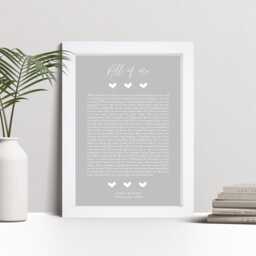 Personalised Song Lyric Print, First Dance Wedding Gift - Custom Wall Art - thumbnail 2