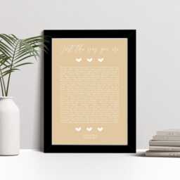 Personalised Song Lyric Print, First Dance Wedding Gift - Custom Wall Art - thumbnail 3