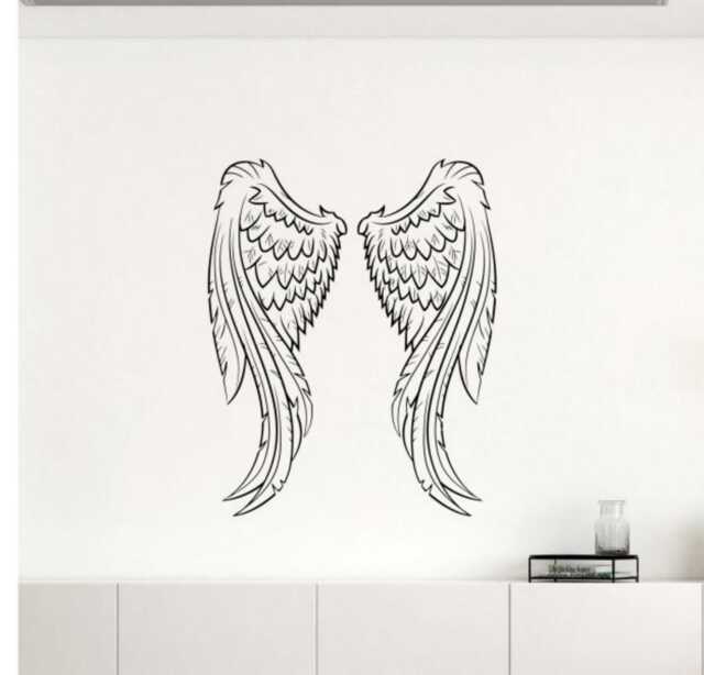 Angel Wings Wall Decal Vinyl Sticker Flight Murals Interior Decor Home Art - 16An4El - image 1
