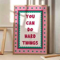 You Can Do Hard Things Art Canvas Poster, Trendy Wall Art, Apartment Aesthetic Decor, Retro Home Printed Gift - thumbnail 3