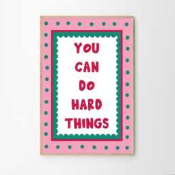 You Can Do Hard Things Art Canvas Poster, Trendy Wall Art, Apartment Aesthetic Decor, Retro Home Printed Gift - thumbnail 2