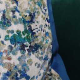 Saisons Winter Berry Textured Velvet Cushion Cover Throw Designer Art Of The Loom Fabric. Monet Style Blues Greens Cream Textured Background - thumbnail 4