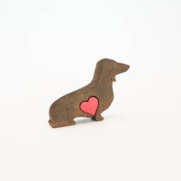 Personalised Wooden Dachshund Figurine, Commemorative Dog Ornament, Owner Mother's Day Gift - thumbnail 3