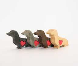 Personalised Wooden Dachshund Figurine, Commemorative Dog Ornament, Owner Mother's Day Gift - thumbnail 1