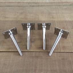 "Metal Coffee Table Legs , 12"" Bitlis - Tapered Turned Stainless Steel Legs, Height 4"" 15" - thumbnail 2